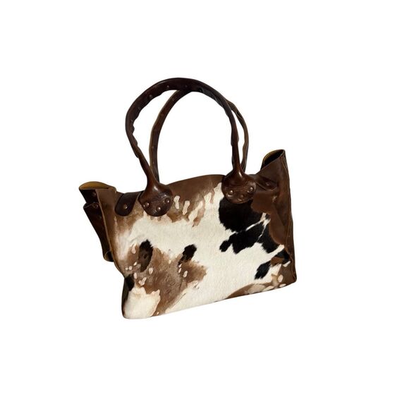 CYDWOQ Bright Leather Cowhide Tote Shoulder Bag - Picture 6 of 6
